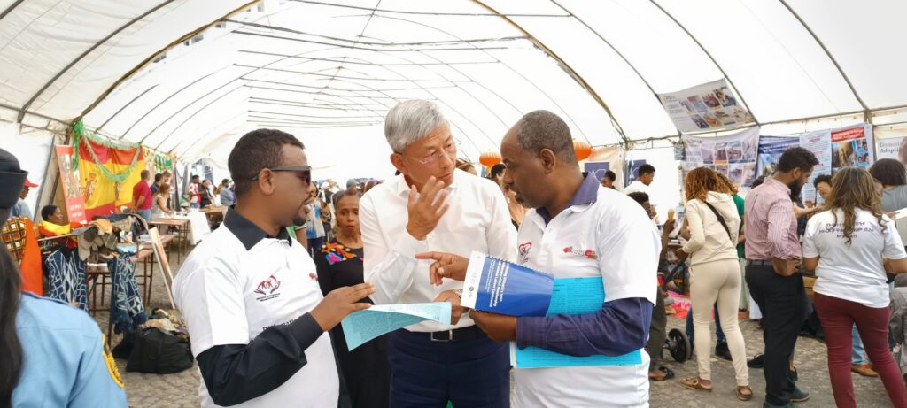 Mr. Tsehaynew Ademe discussing the issue of inclusive development with Republic of china to the FDRE his excellency Chen Hai